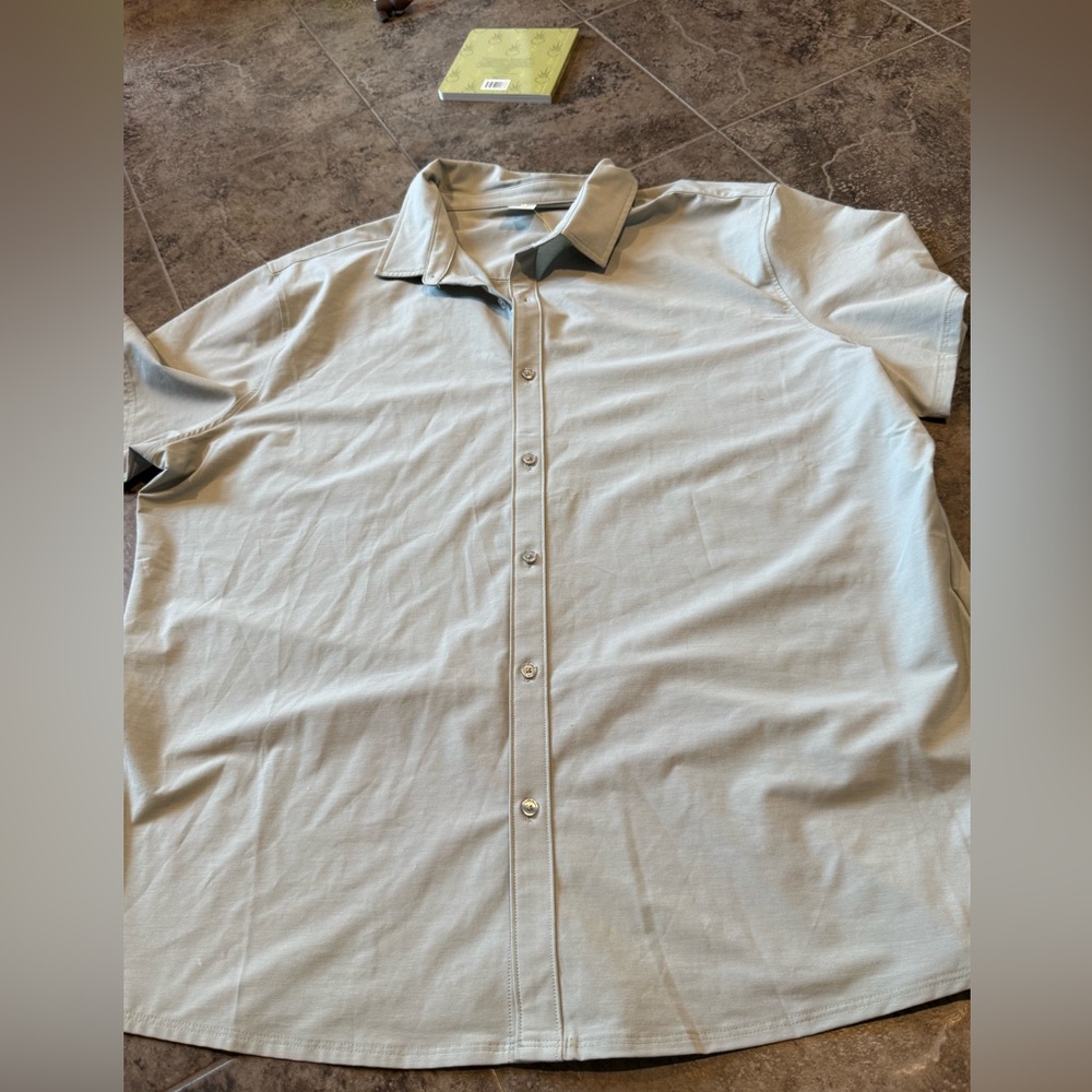 🍯Men's Light Green woven Short Sleeve Shirt